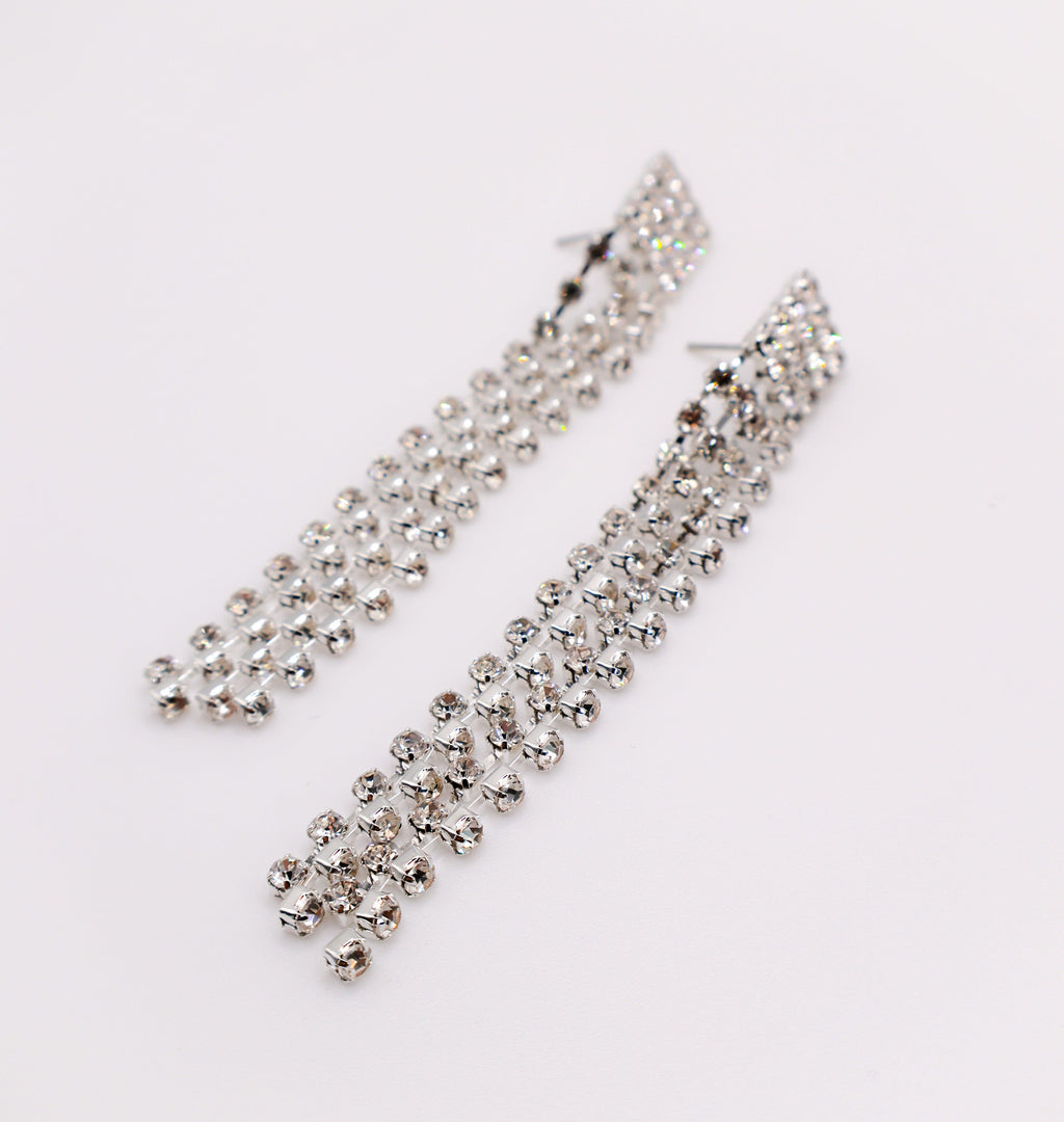 Dazzling Cascade Faux Diamond Earrings - Elevate Elegance