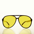 90s Large Yellow Lens Aviator Sunglasses - Calzini