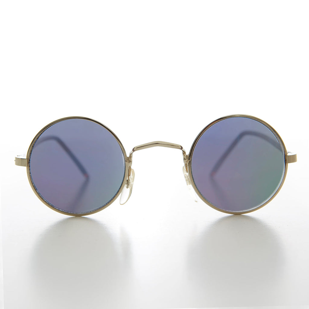 Small Round Hippy Mirror Lens Vintage Sunglass - Cana