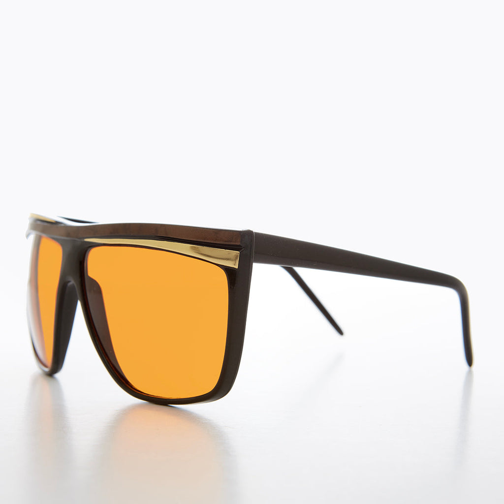 Women's 80s Large Sunglasses with Orange Lenses  - Carla