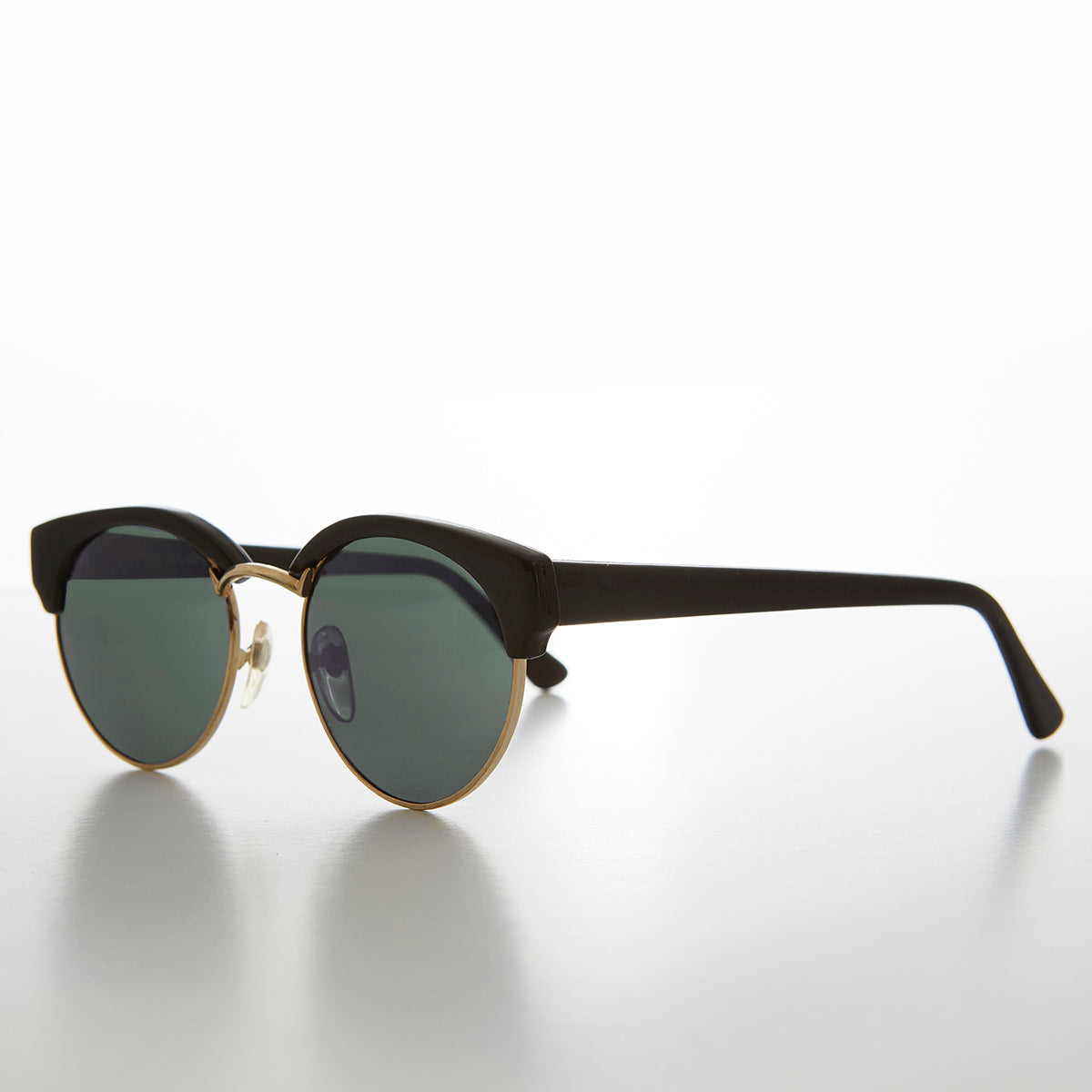 Round Half Frame Cat Eye Vintage Sunglass - Carrie
