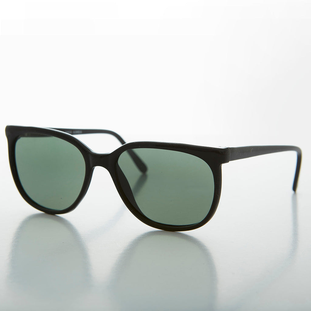 Rounded Square Classic Retro Sunglass with Glass Lens - Casey