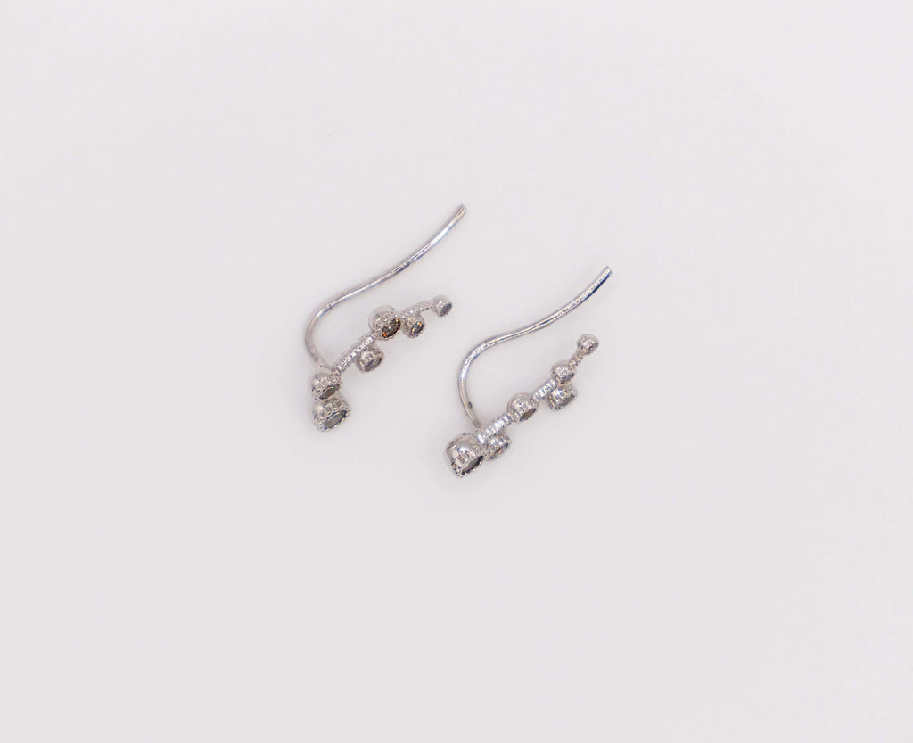 Floral Whispers White Gold Earrings