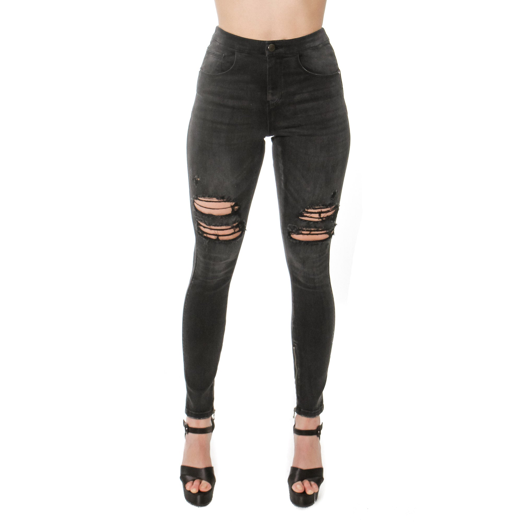 Ripped Leg Jeans Denim Fashion Style