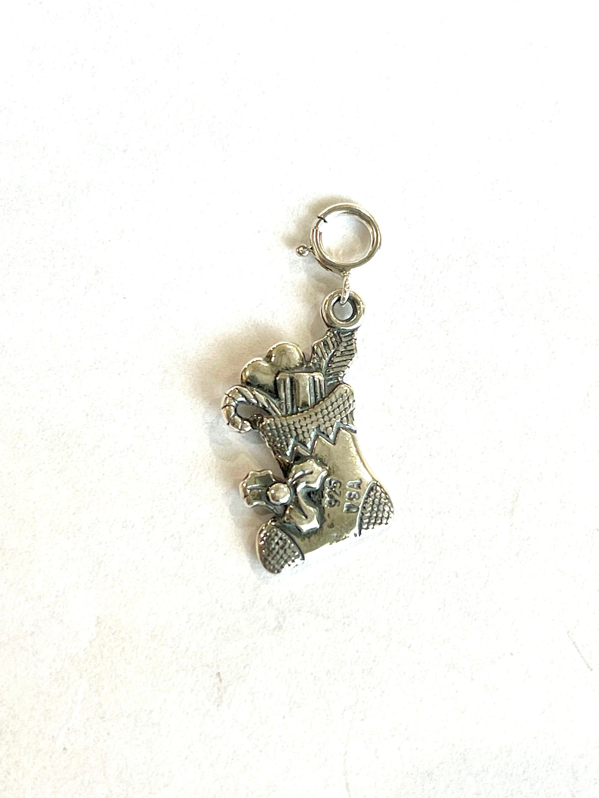 Handcrafted Sterling Silver CHRISTMAS STOCKING Charm