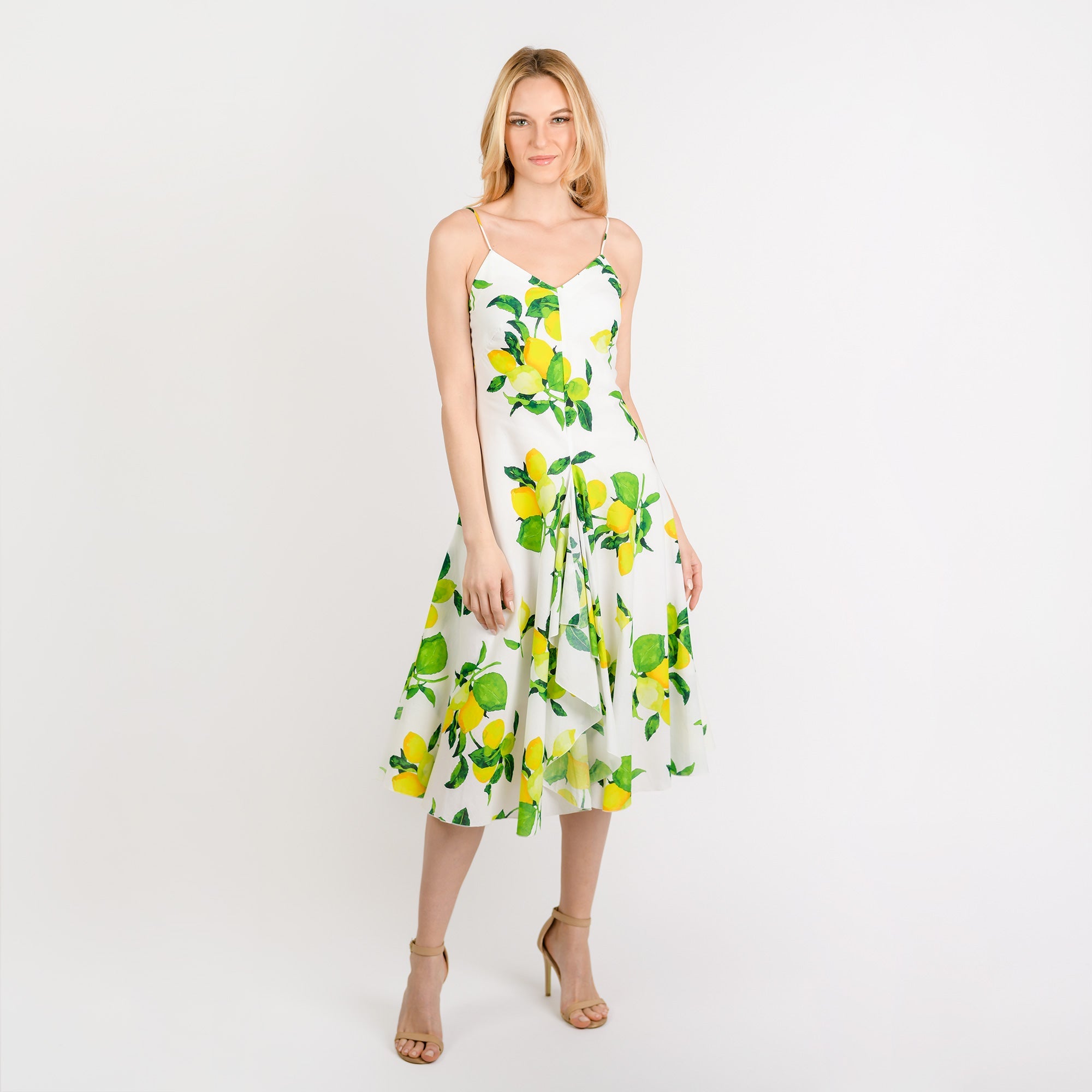 CN7203 Spaguetti Strap Flared Dress