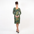 The Beaded Sleeves Front Zip Midi Classic