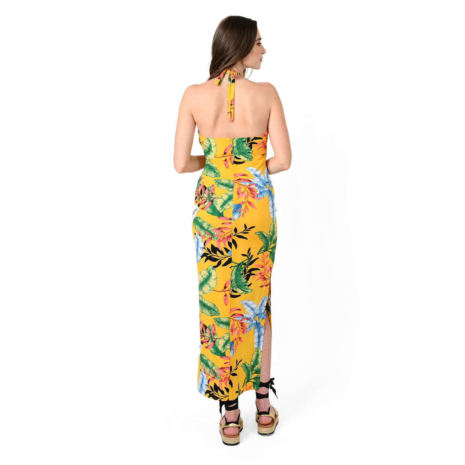 Ruffle Front Halter Dress