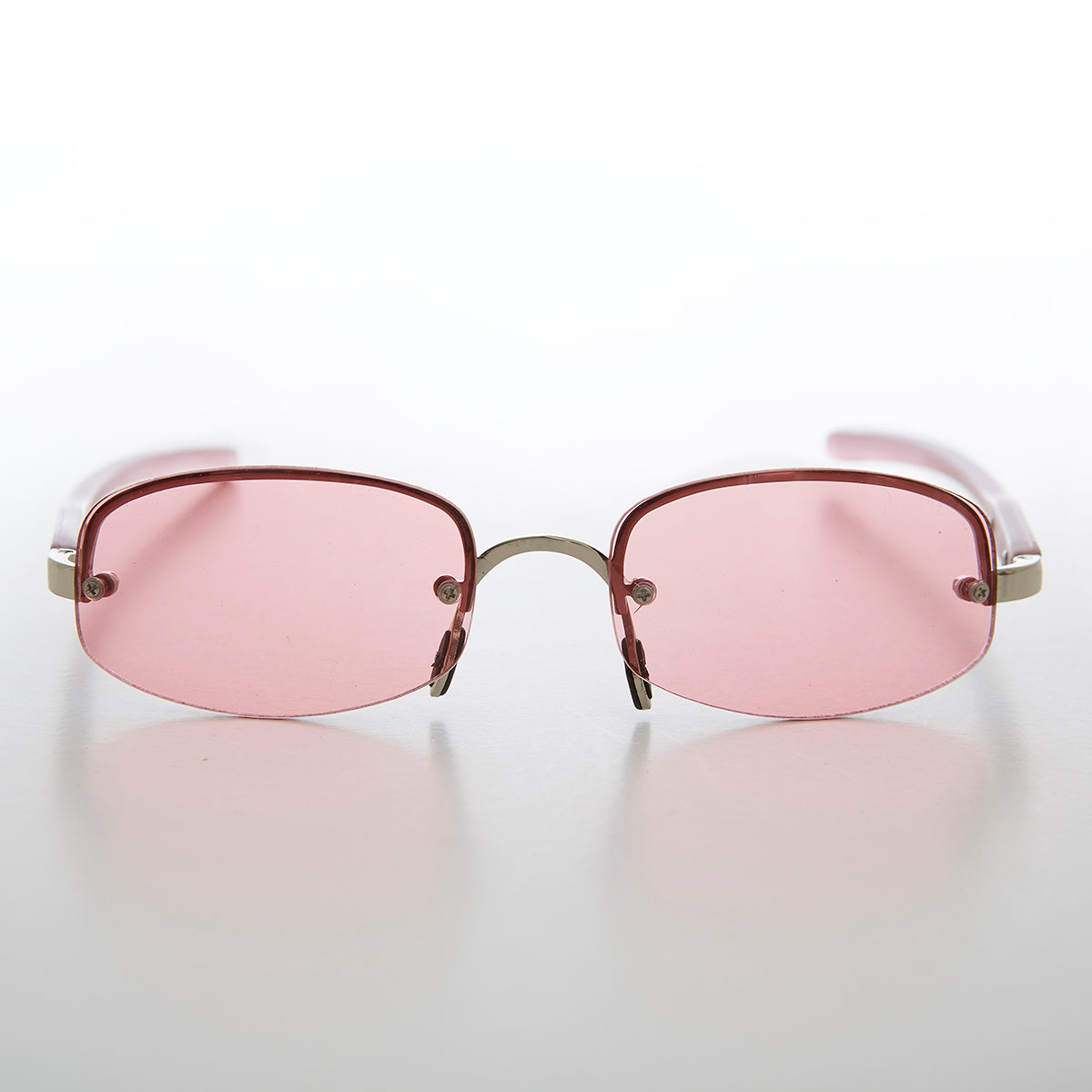 Colorful Rimless Lens Vintage Sunglass - Coral