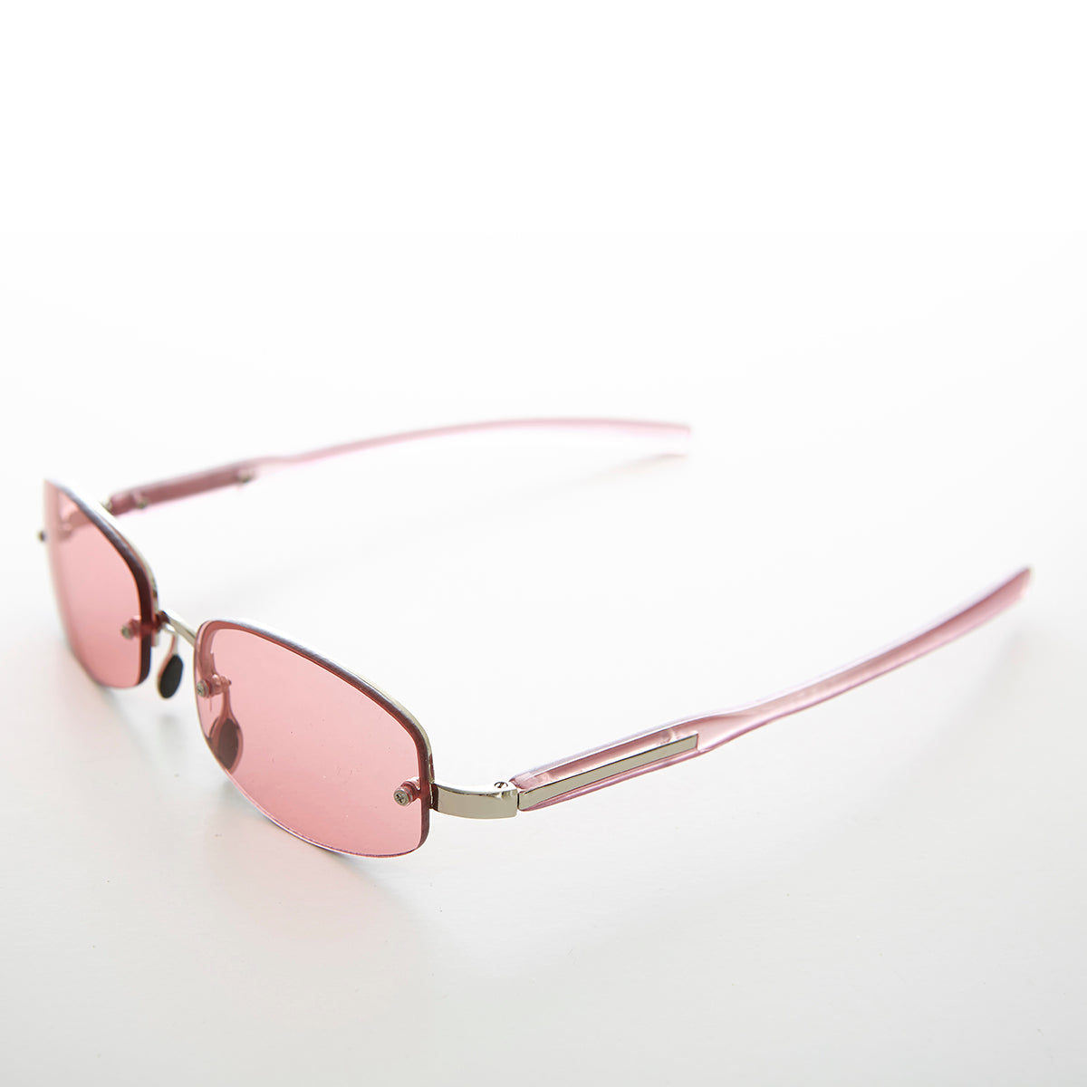 Colorful Rimless Lens Vintage Sunglass - Coral