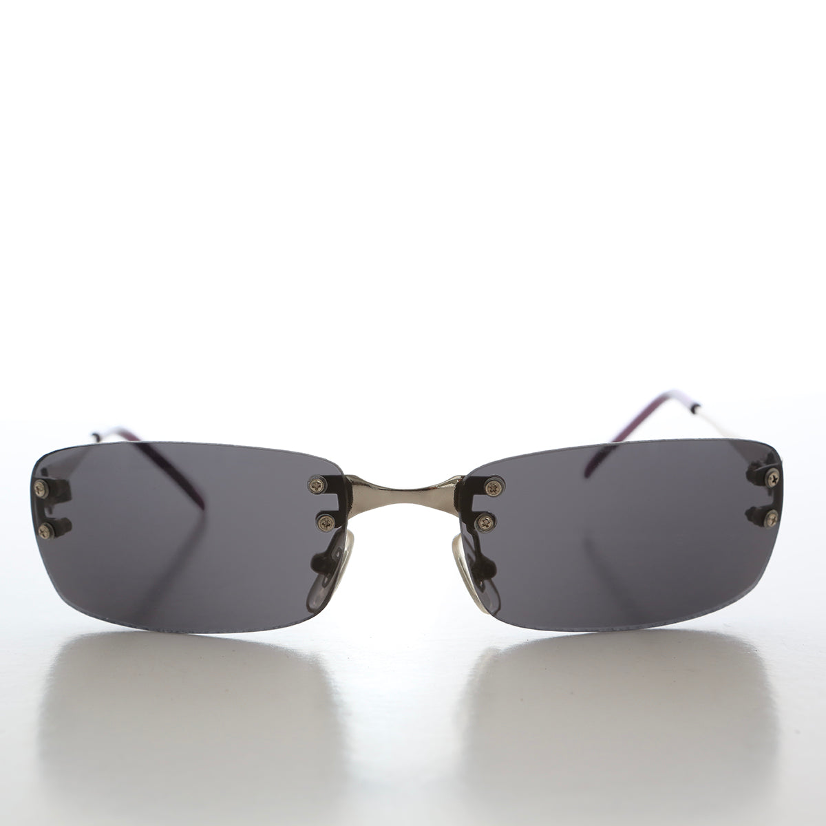 90s Rimless Rectangular Sunglasses - Cordy