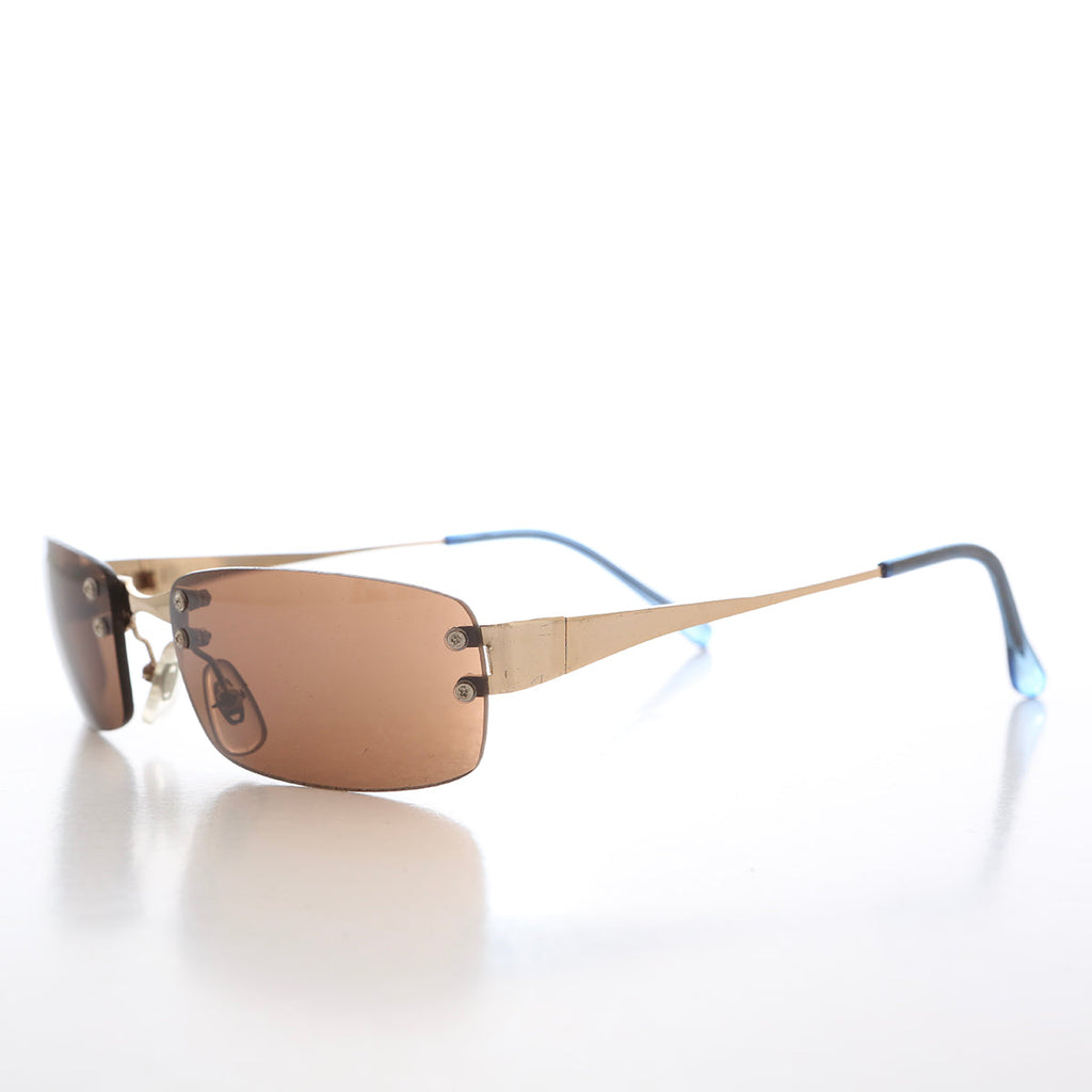 90s Rimless Rectangular Sunglasses - Cordy