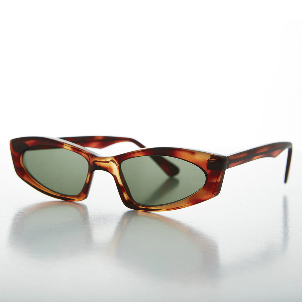 Hipster Cool Thin Crazy Cat Eye Sunglass - Cortney