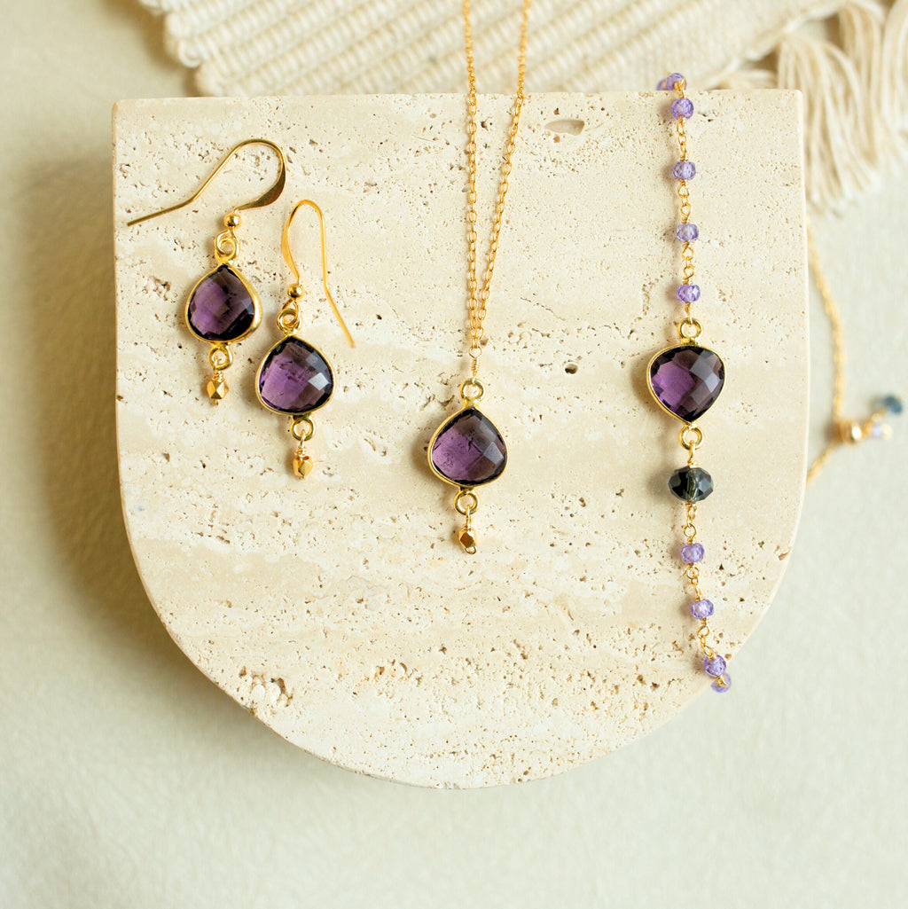 Amethyst Ballet Drop Earrings