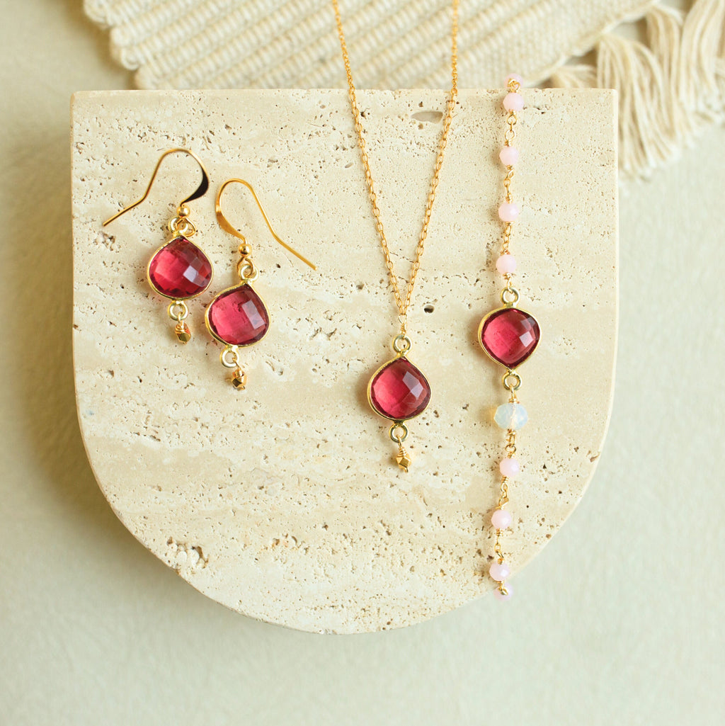 Pink Tourmaline Ballet Drop Earrings