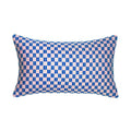 Checkered Blue and Pink Brocade Pillows