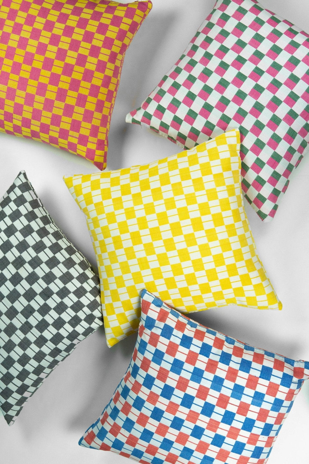 Sujani Pillow - Green & Pink Checkered