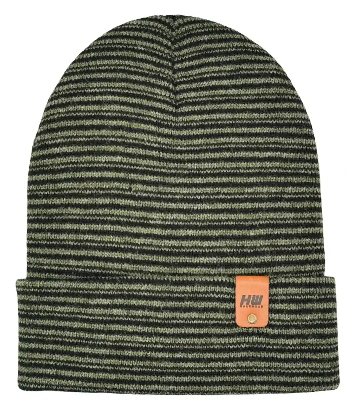 Classic Contrast Cuffed Beanie, Black and Green