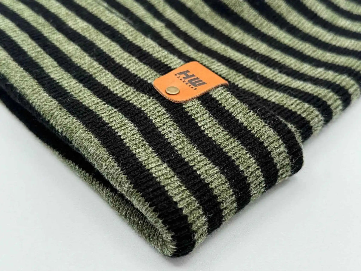 Classic RoRo Cuffed Beanie, Black and Green