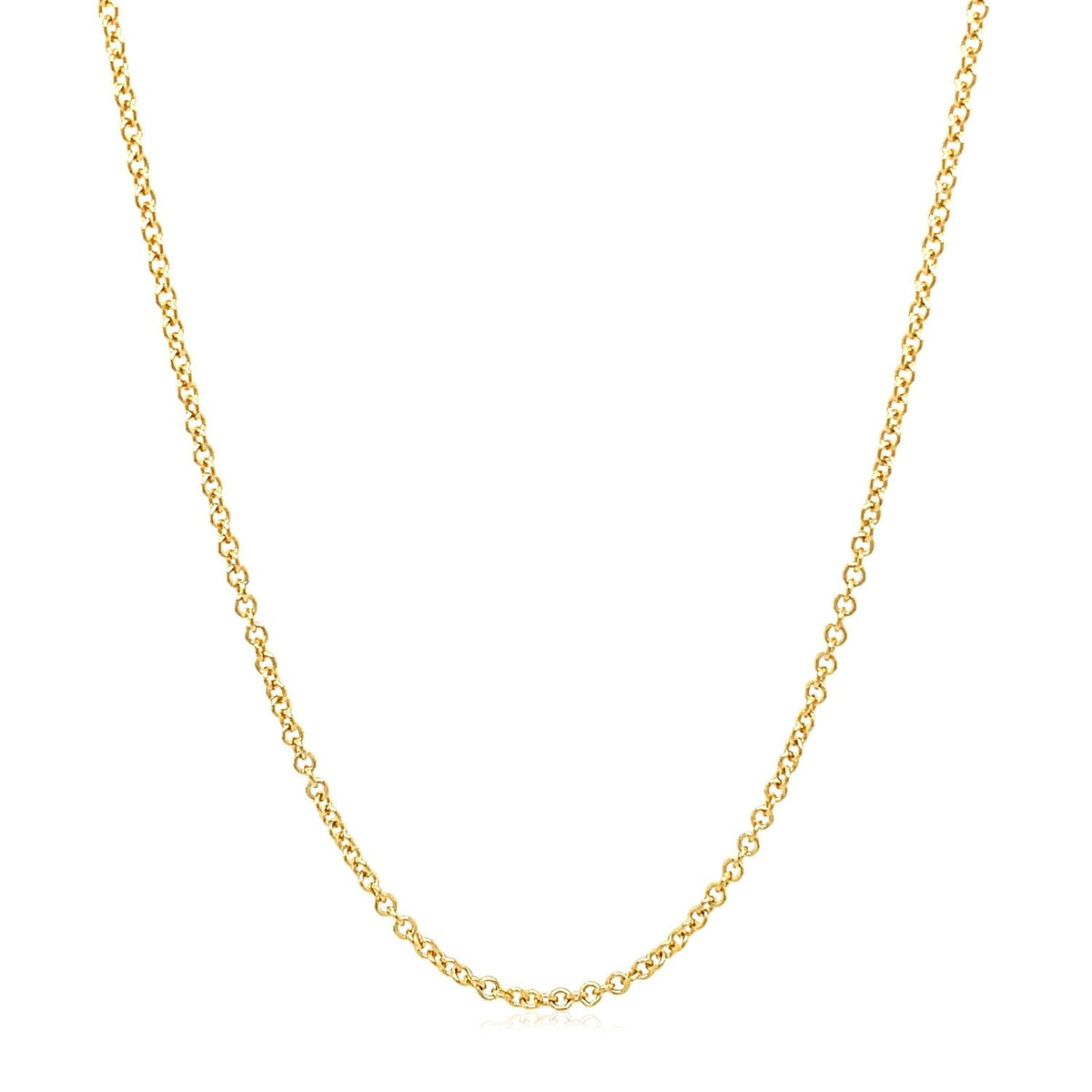 14k Yellow Gold Round Cable Link Chain (1.50 mm)