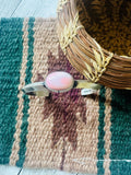 Handcrafted Queen Pink Conch Shell & Sterling Silver Cuff Bracelet