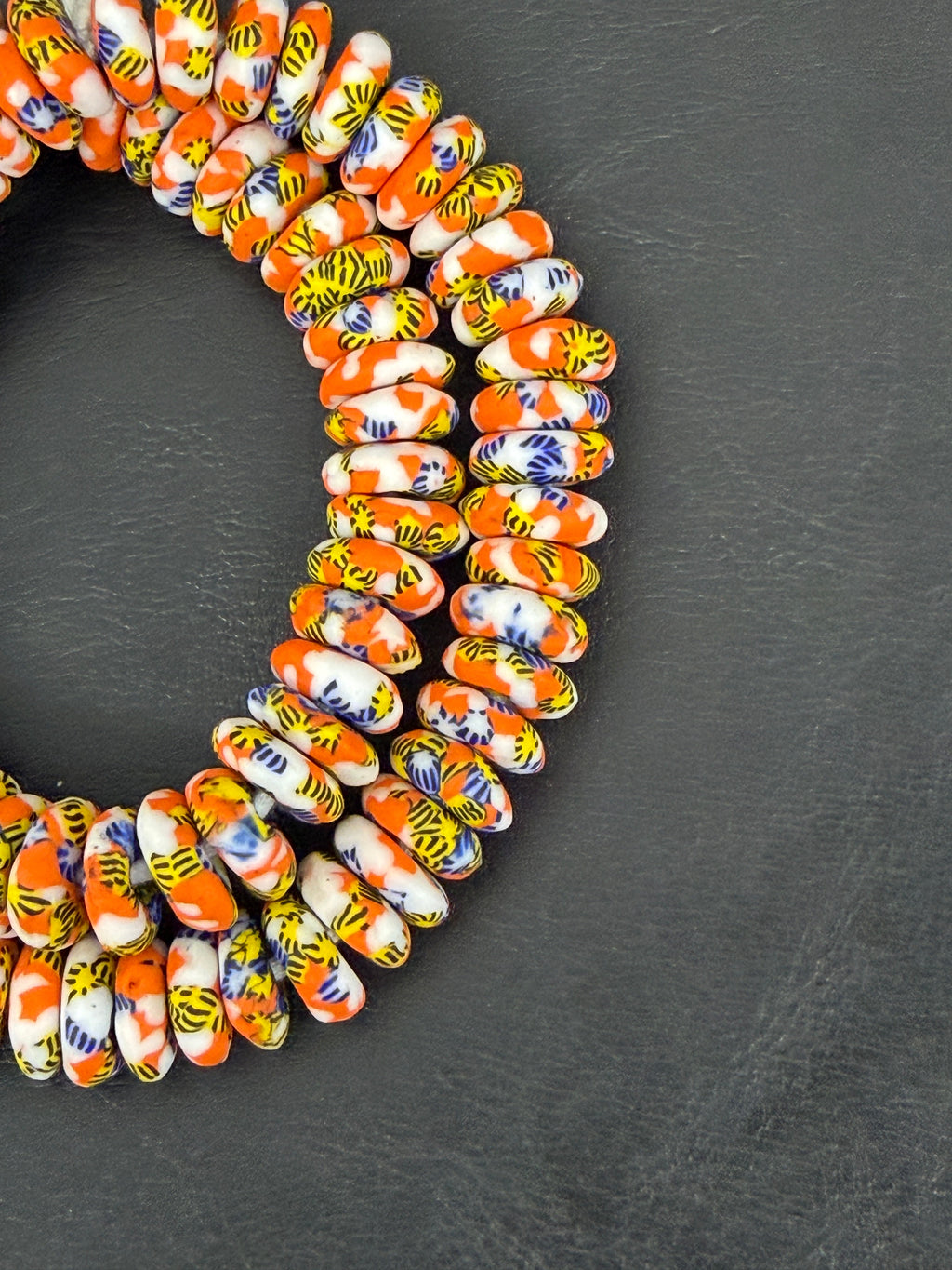 Festival Mosaic Fused Krobo Rondelle Beads | Handmade Recycled Glass Beads from Ghana | 95–99 Beads