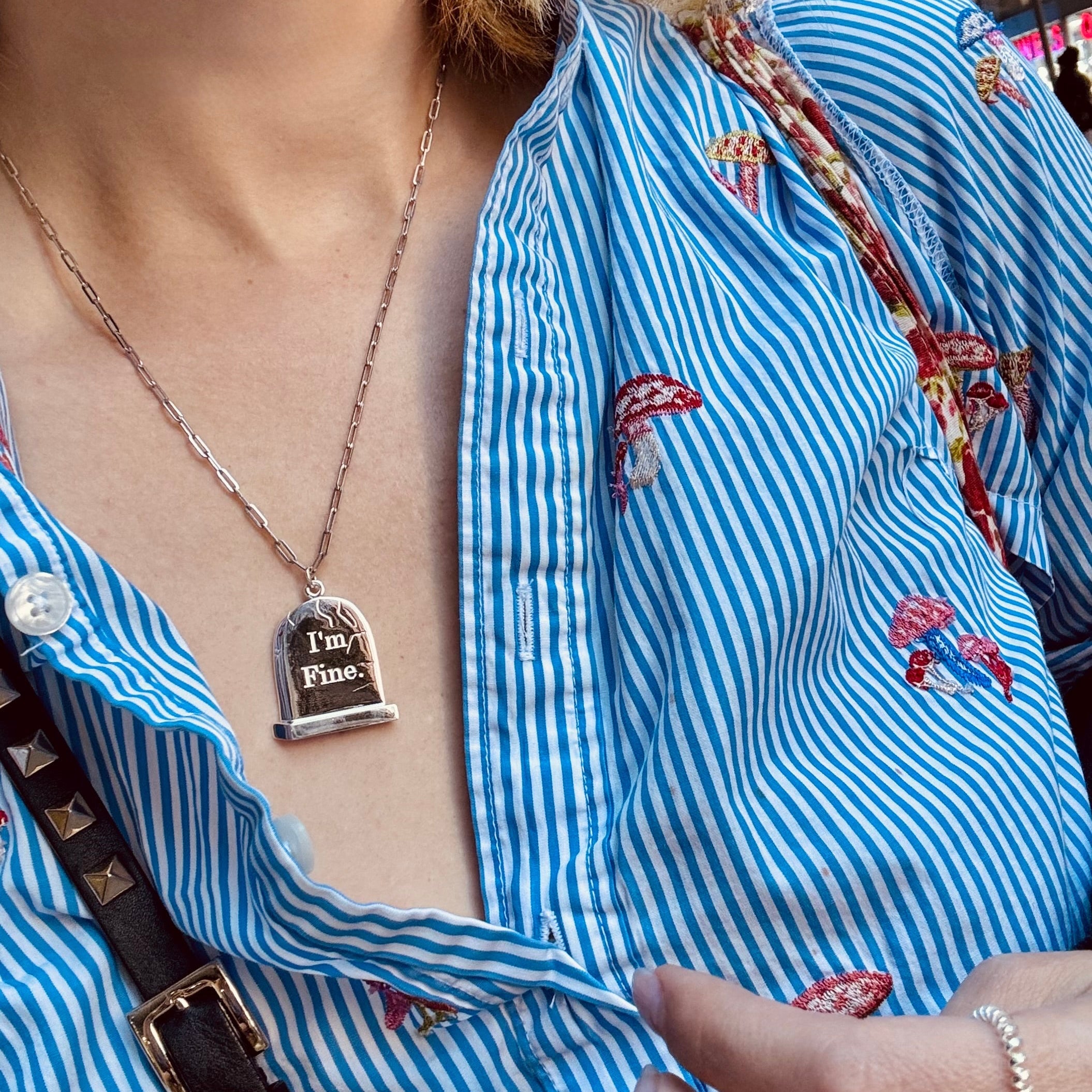 Grande Silver Gravestone Pendant