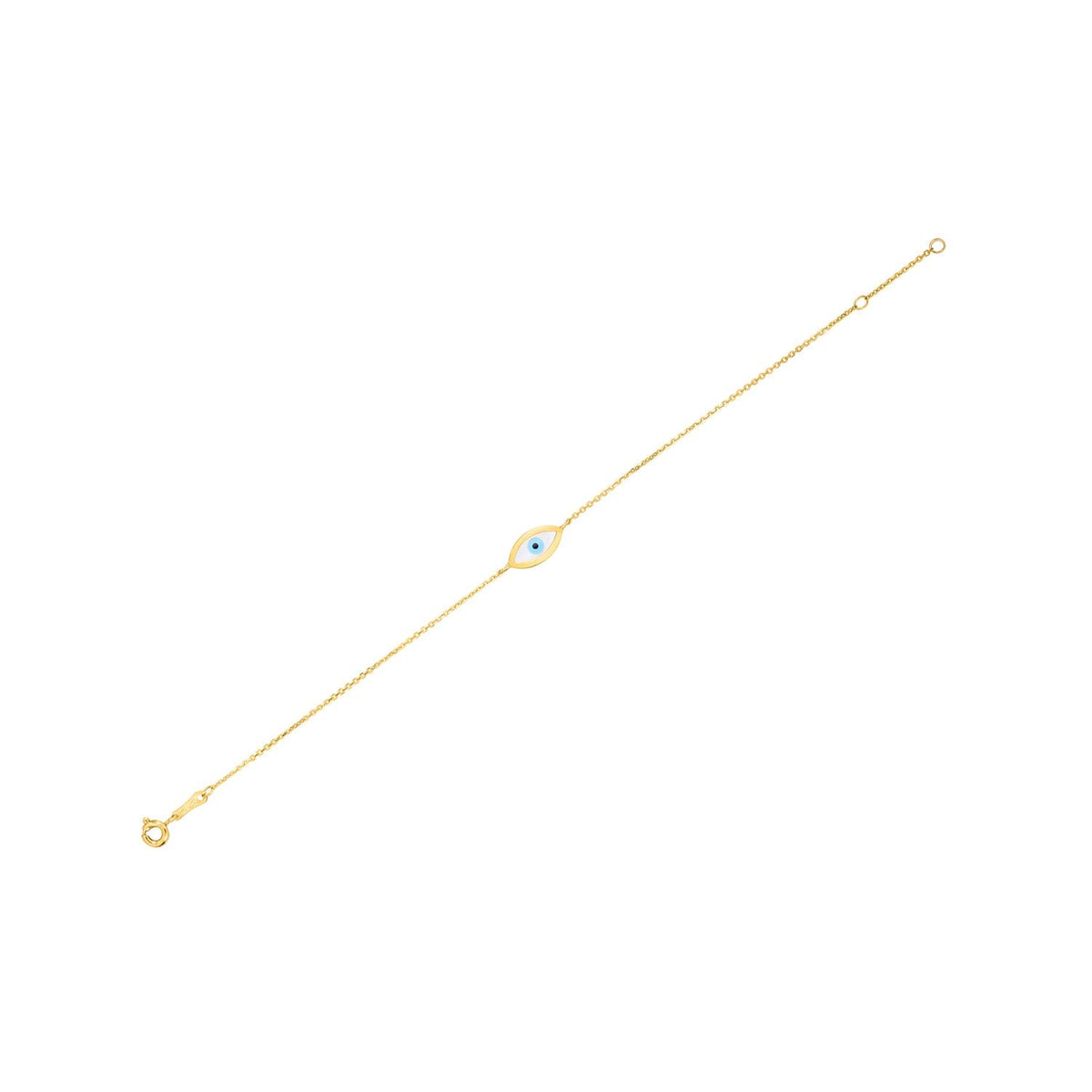 14k Yellow Gold MOP Evil Eye Bracelet