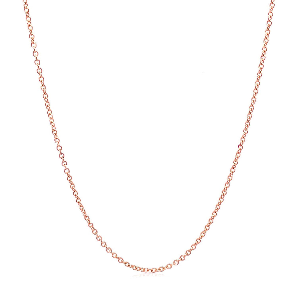 14k Rose Gold Round Cable Link Chain (1.25 mm)