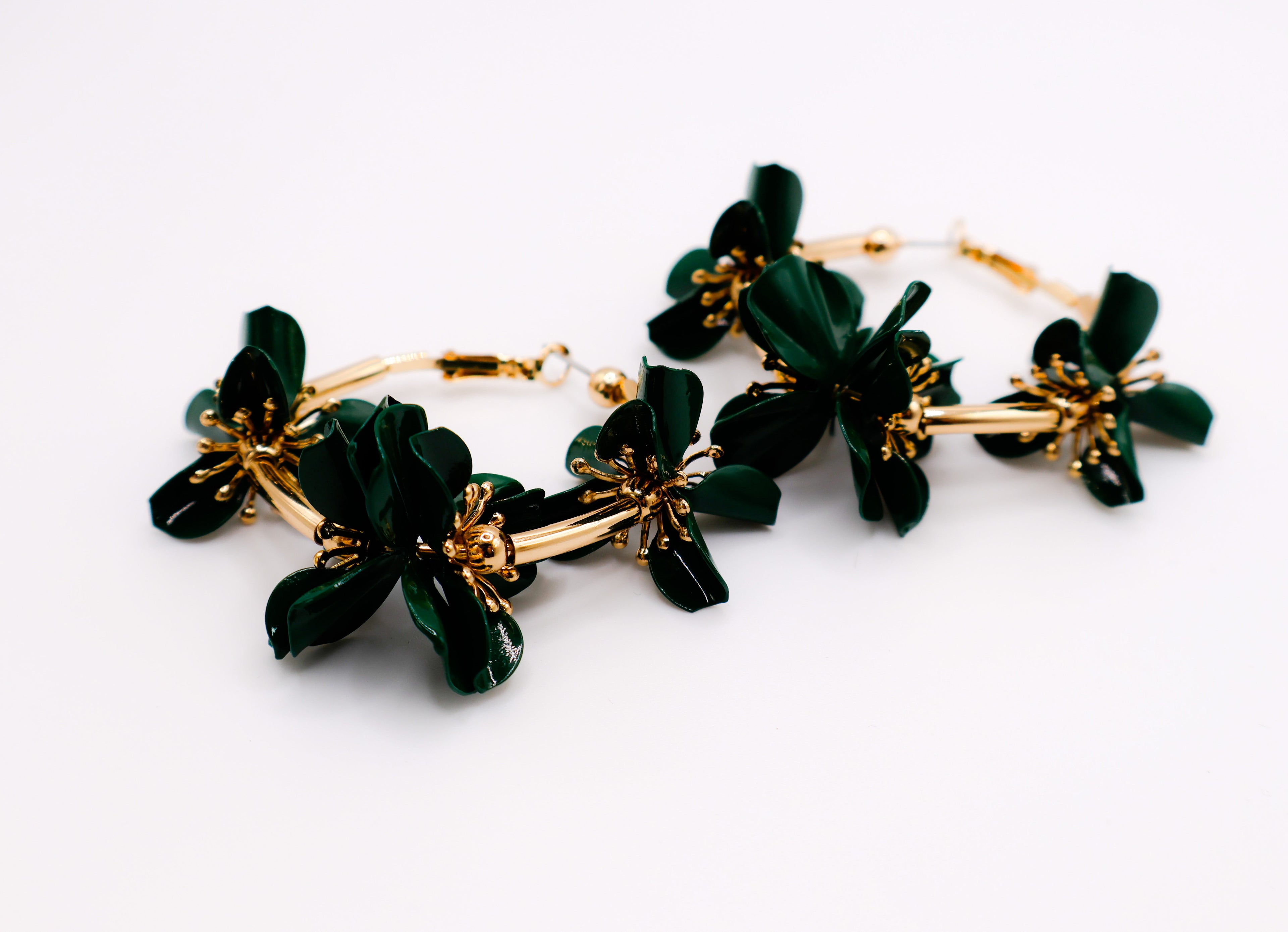 Floral Luxe Hoops – Gold Flower Hoop Earrings