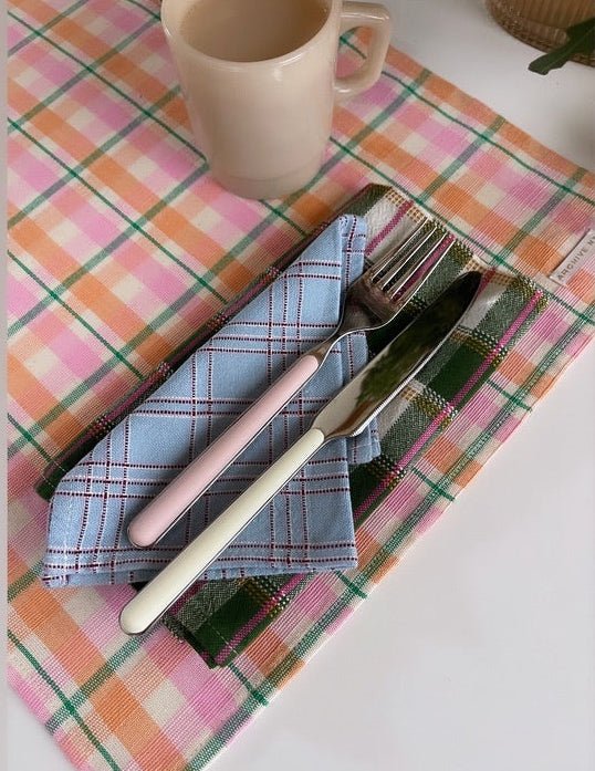 San Andres Gingham Forest & White Napkins