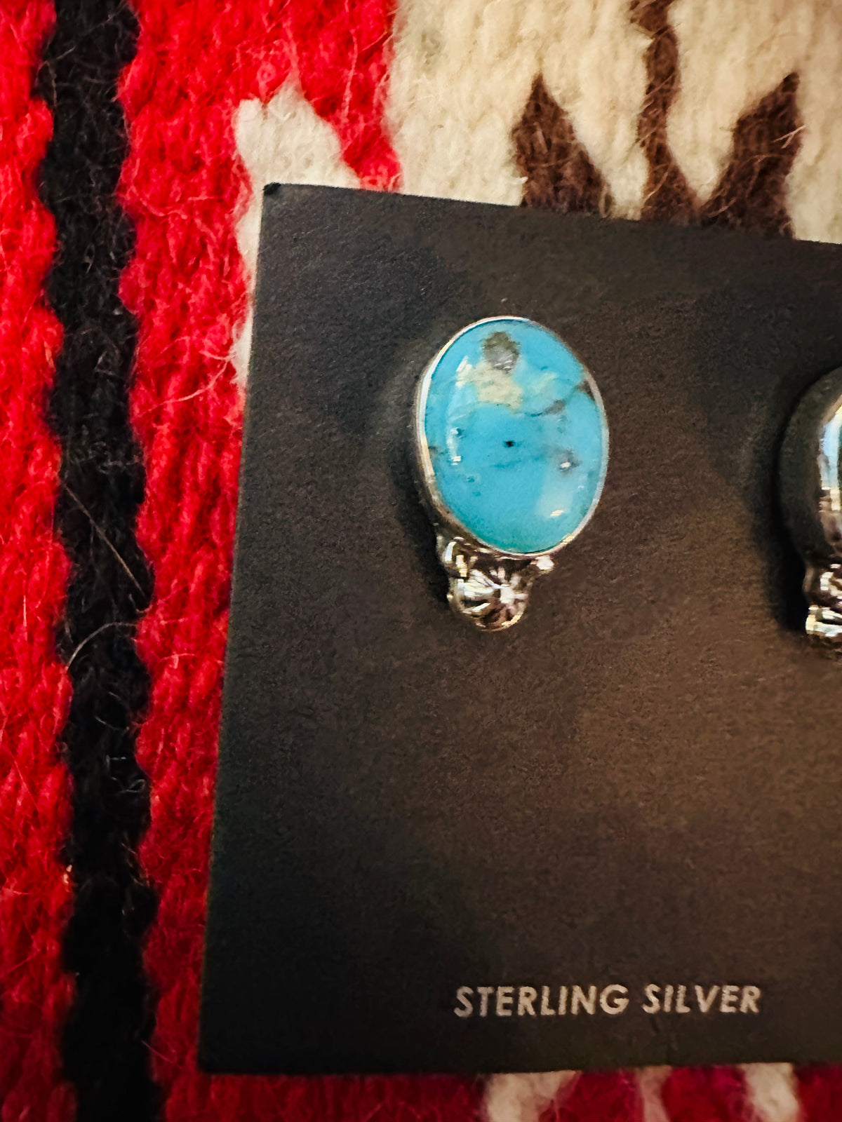 Sterling Silver & Morenci Turquoise Stud Post Earrings