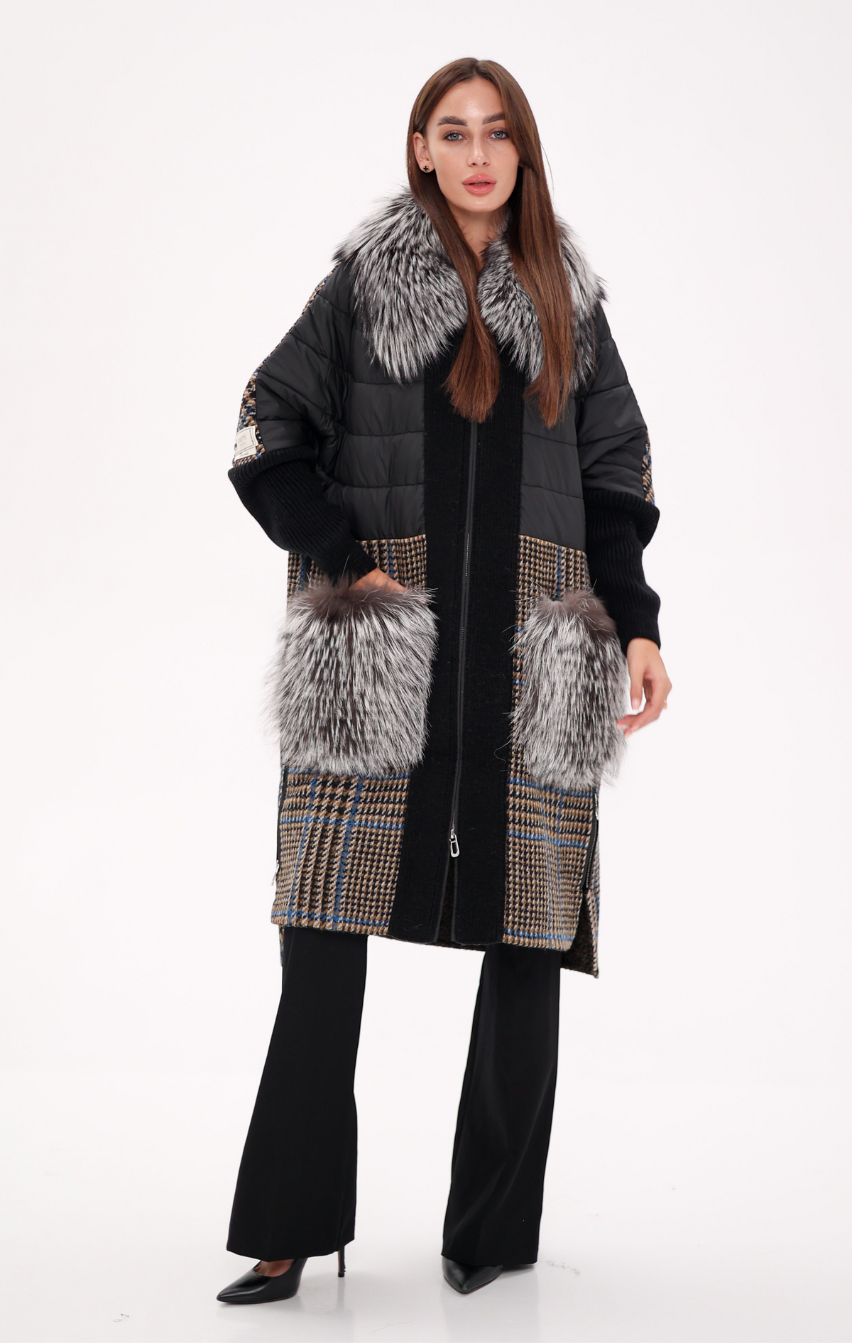 Saga®Furs Silver Fox Wool Cashmere Coat
