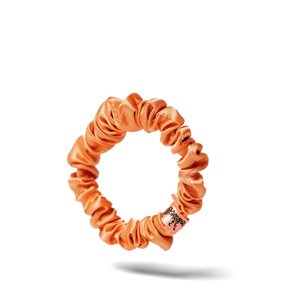 Organic Silk Small Scrunchie 3-Pack Peachy Coral