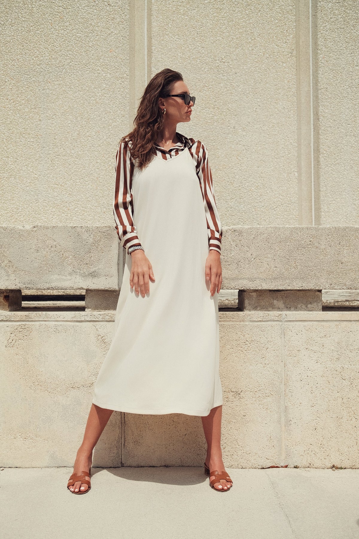 V STRAPPY SLIP DRESS
