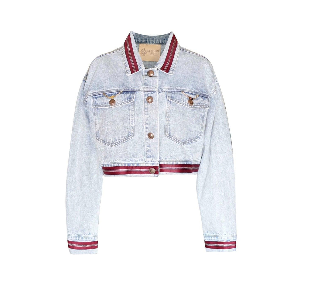 Danielle Denim Jacket with Red Lining – Women’s Casual Style