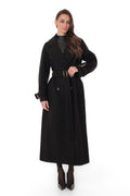 Madeline Cashmere Wool Blend Overcoat in Black