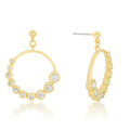 Graduated Cubic Zirconia Circle Earrings