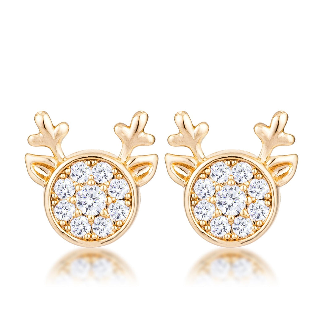 CZ Reindeer Earrings