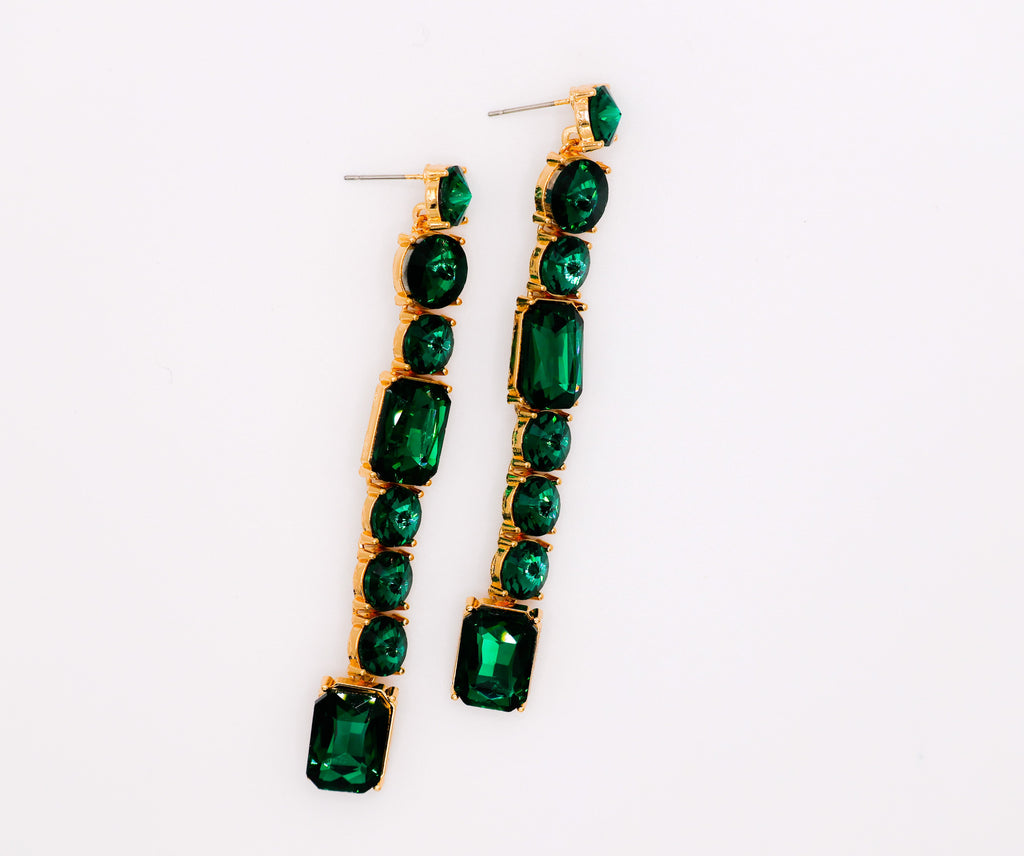 Emerald Cascade Earrings – Luxury Green Statement Earrings