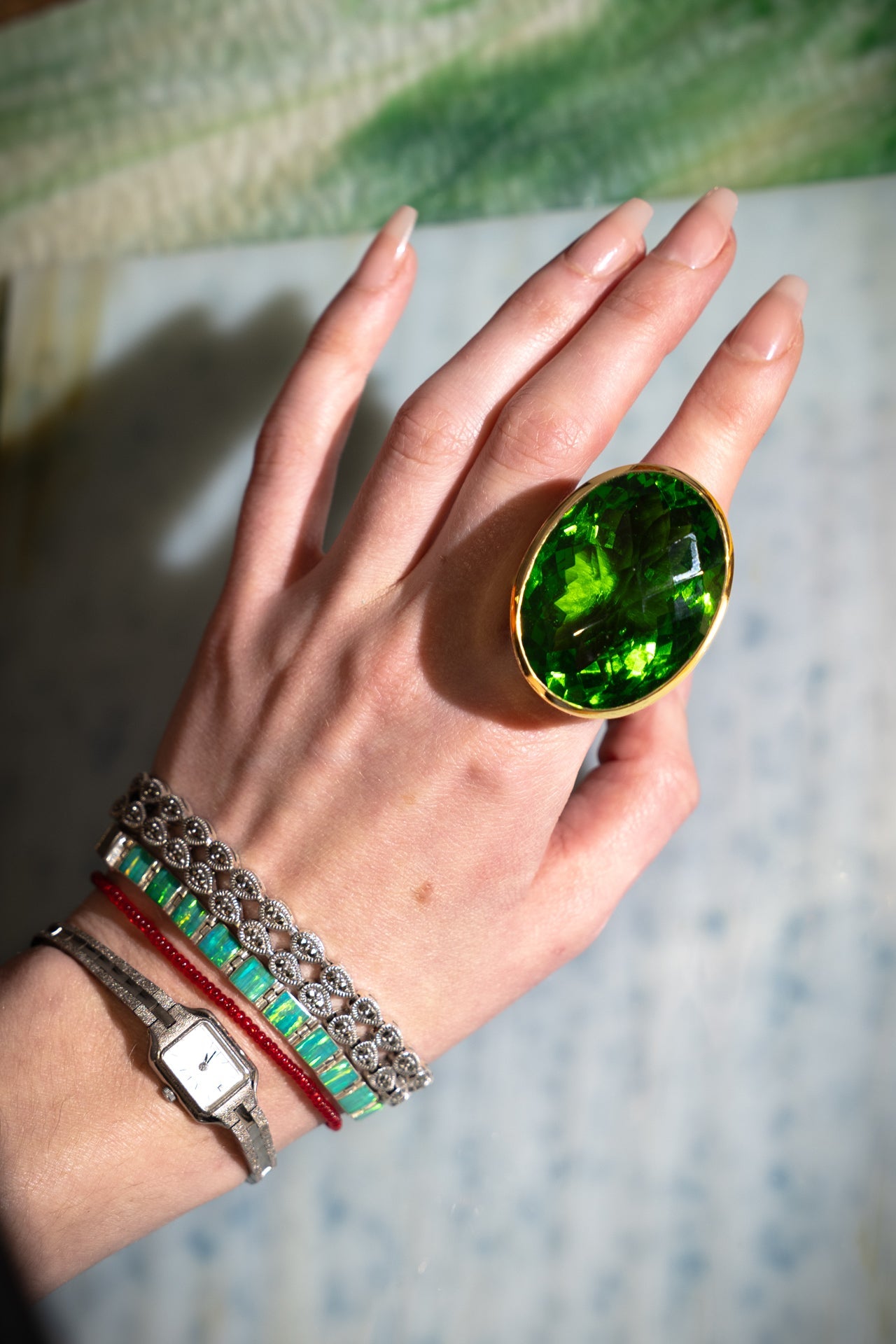 Oval Colossus Ring in Green Envy (Gold) SHIPS IN FEBRUARY