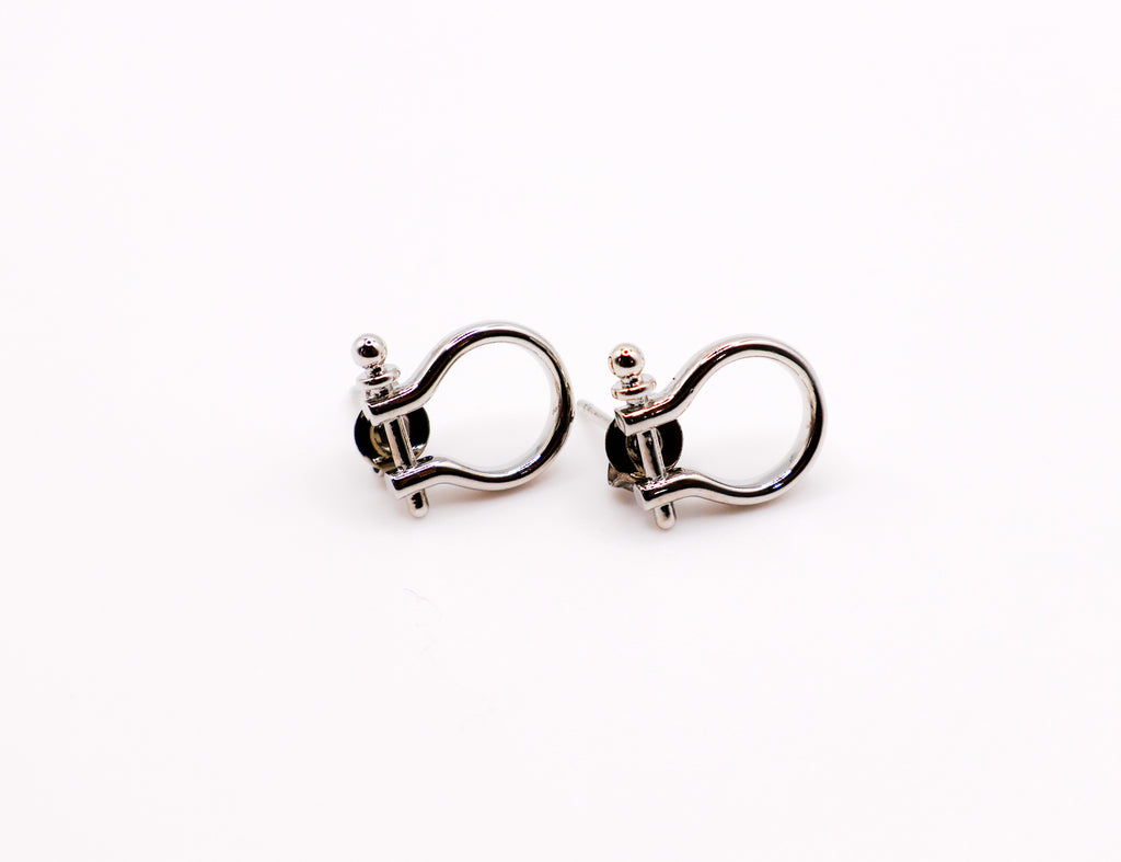 Whimsical White Gold Horseshoe Earrings