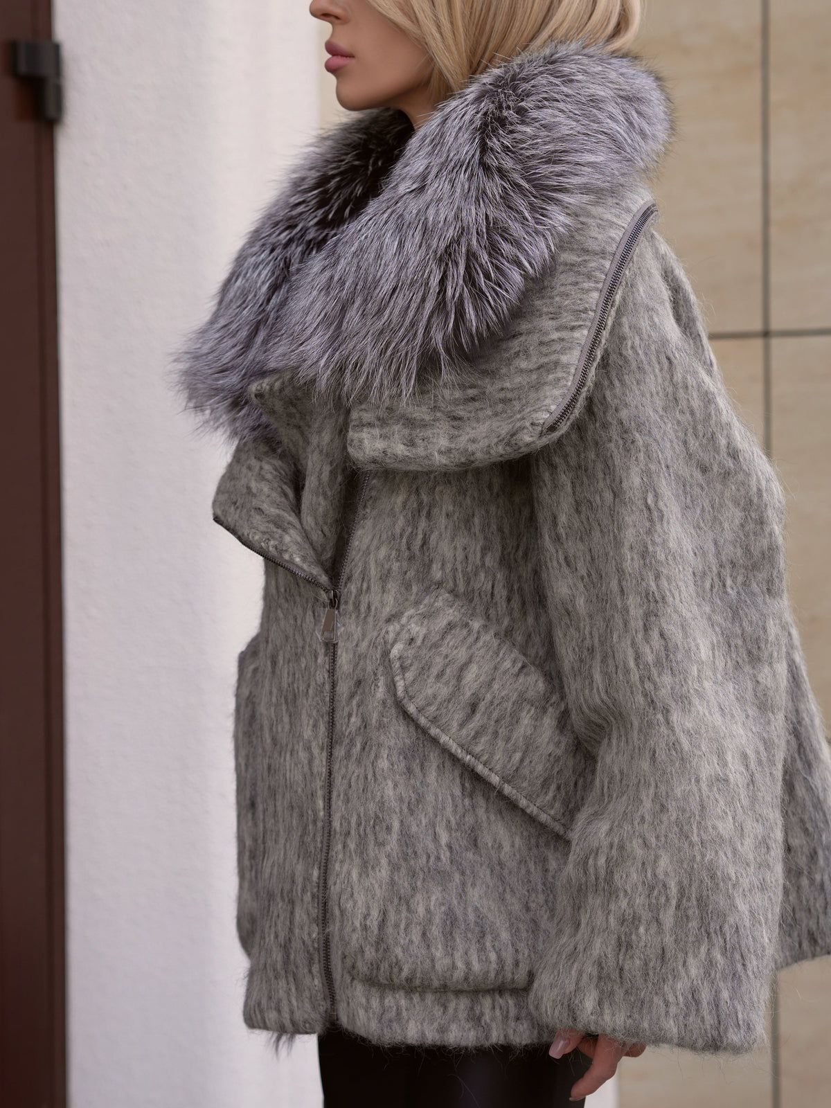 Pre-Order. Ships October 2026. Ares Genuine Fur Trim Down Fill Mohair Parka