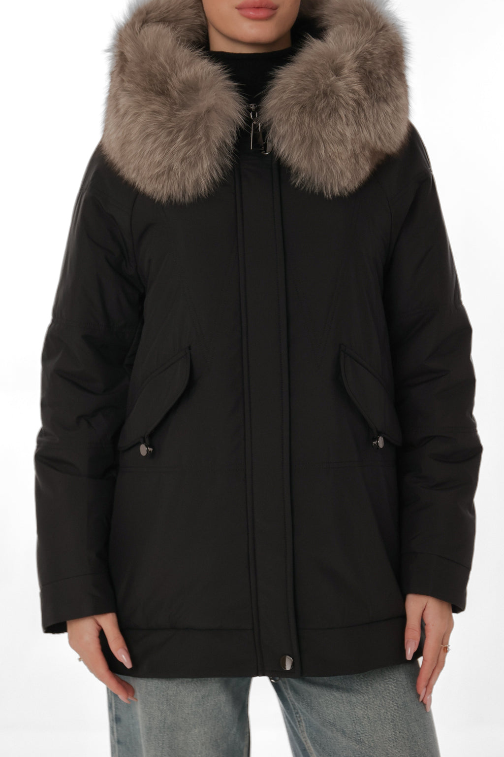 Genuine Polar Fox Trim Coat