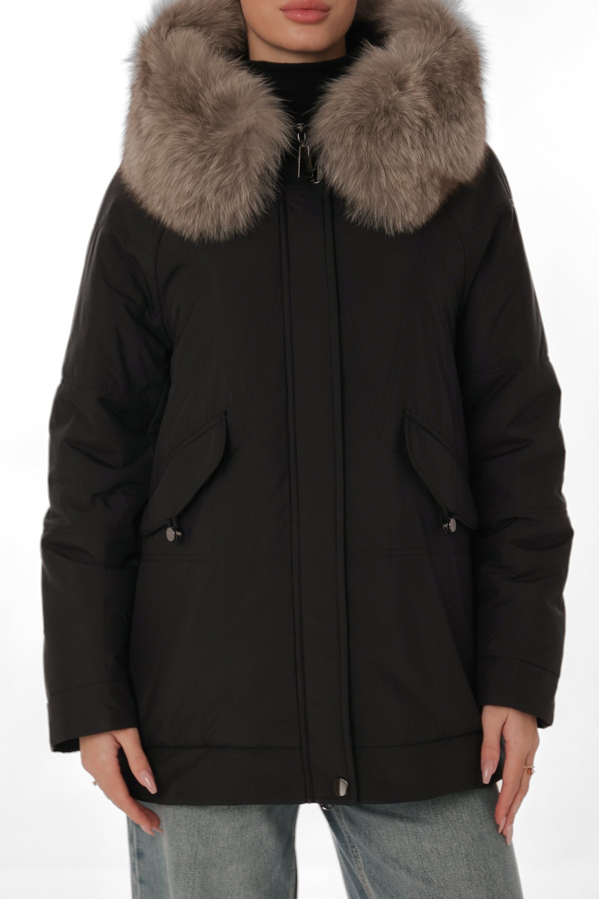 Genuine Polar Fox Trim Coat