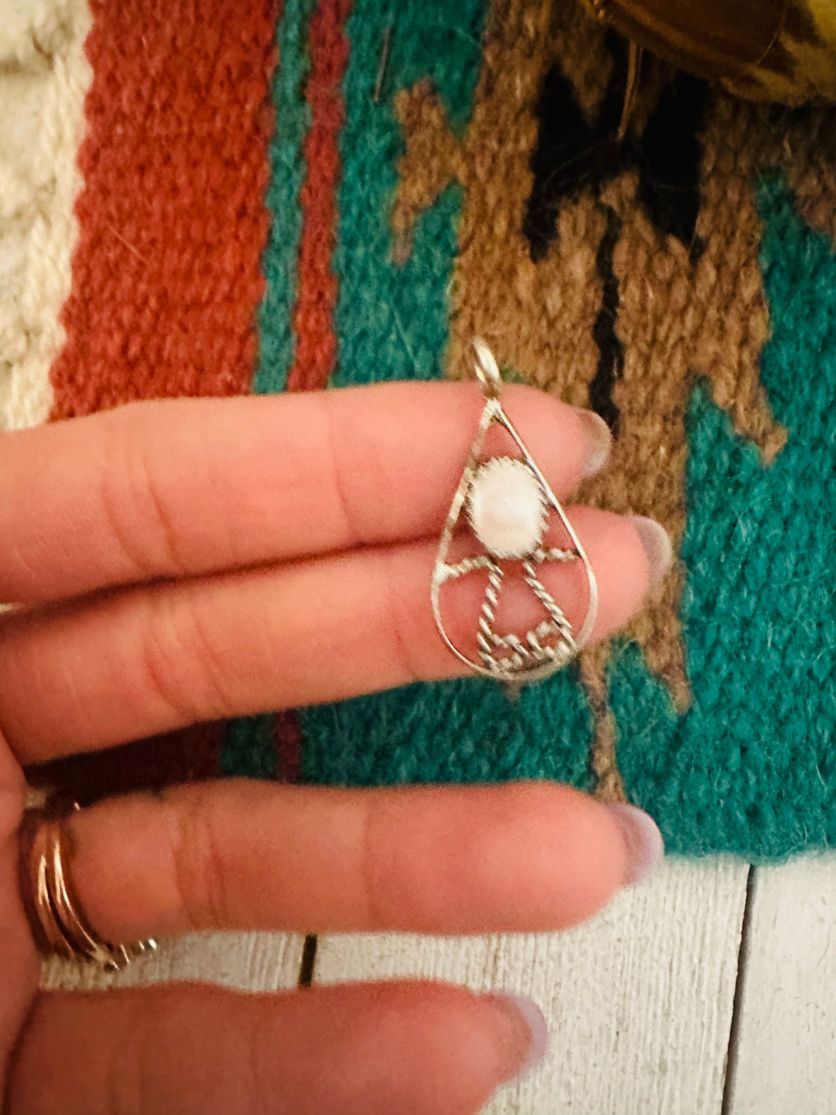 Handcrafted Mother of Pearl & Sterling Silver Pendant