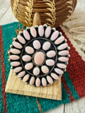 Sterling Silver & Queen Pink Conch Cluster Adjustable Ring