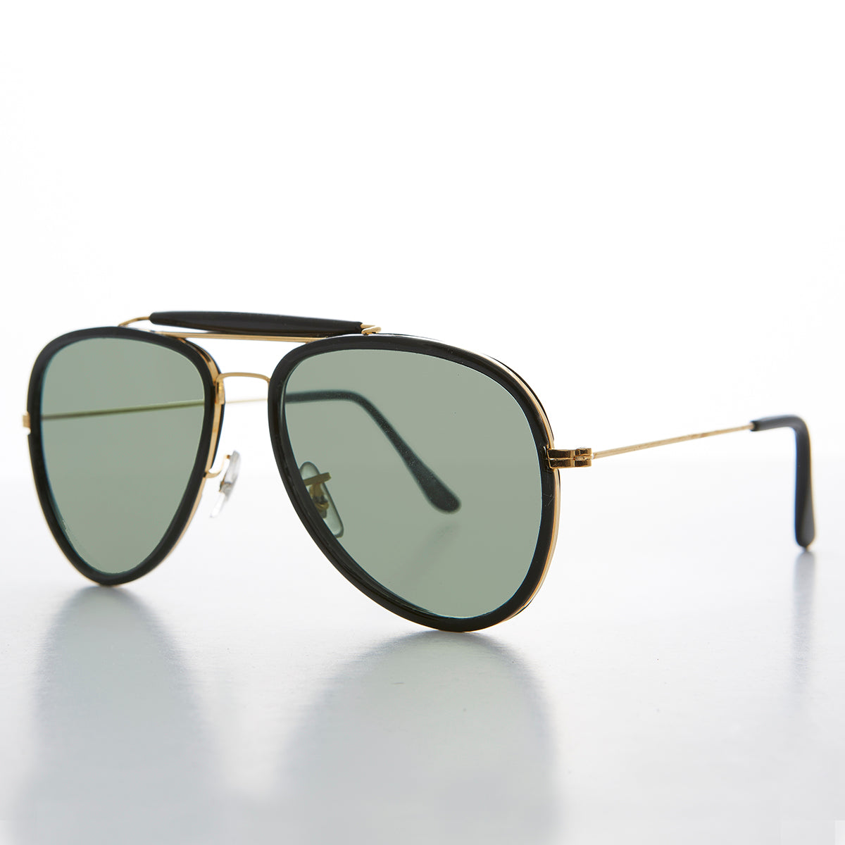 Large Wrapped Aviator with Glass Lens - Edwards