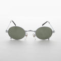 Small 90s Oval Steampunk Spectacle Vintage Sunglass - Edison
