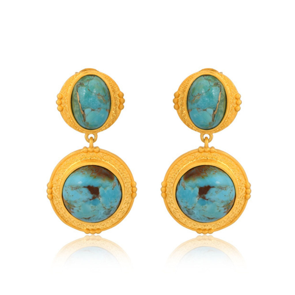 Island Hopping Drop Earrings - Turquoise
